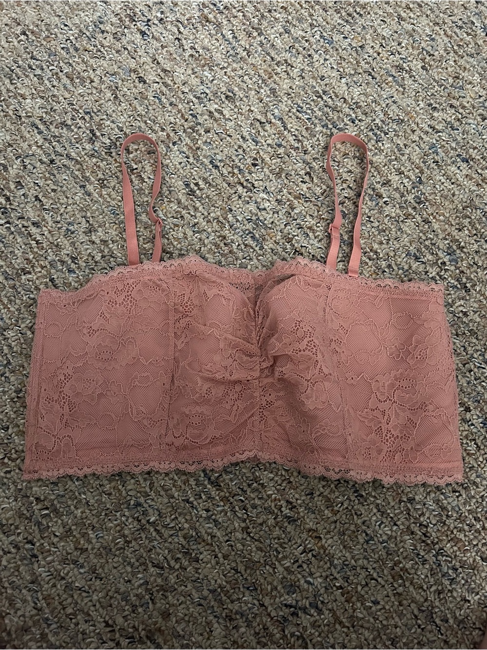 torrid Lace bandeau Longline Bralette in Dusty Rose pink